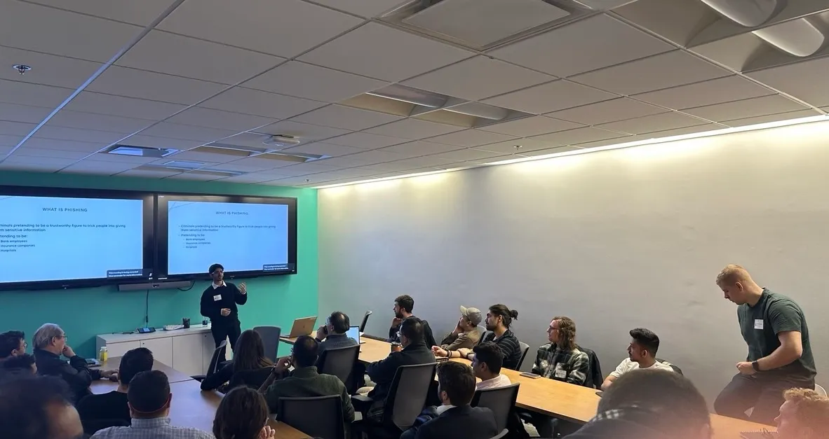 Me presenting at Okta for OWASP - wide shot