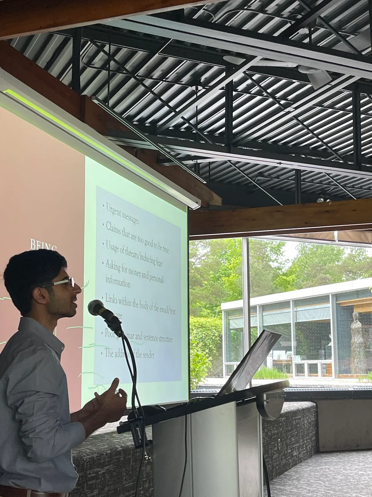 Me presenting a security awareness talk at the the annual URGA meeting